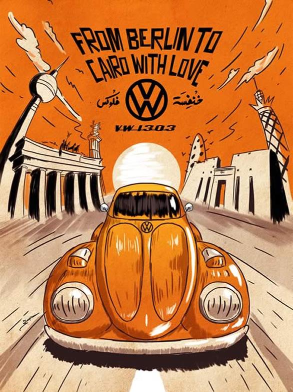 20 Ahmed Elhabashy VW Beetle 1303 Poster A3 RGB1